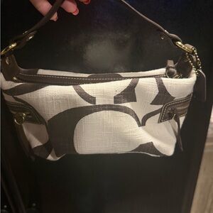 Coach Brown and Cream Shoulder Bag